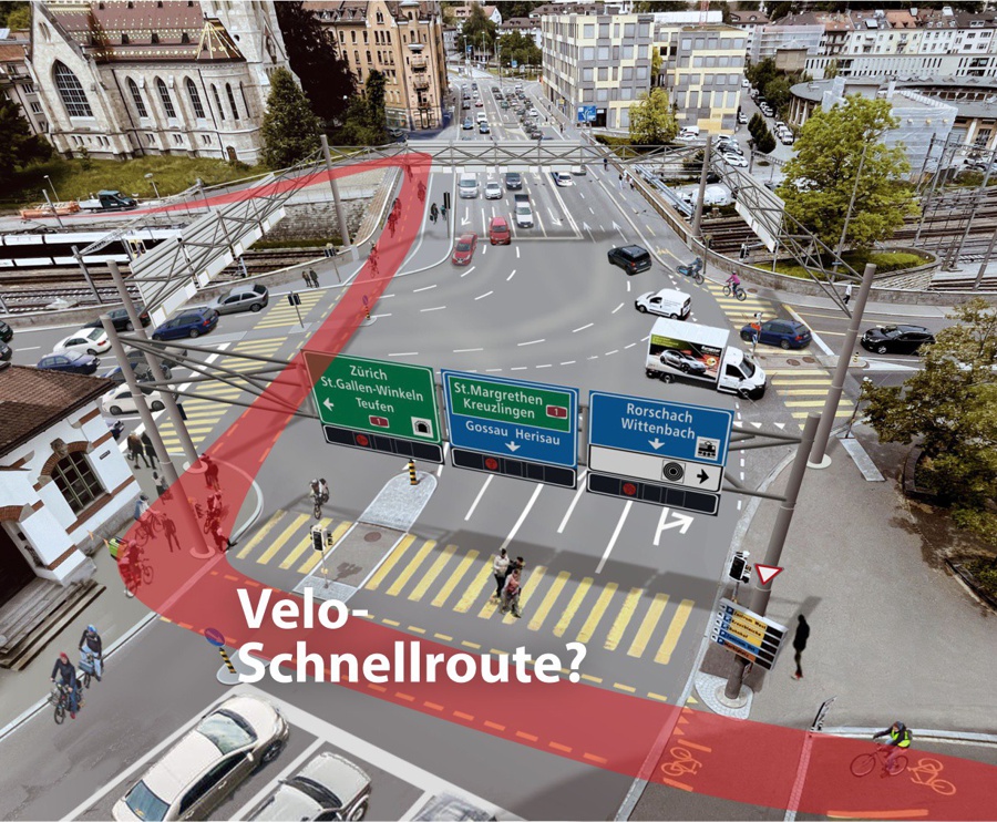 autobahnanschluss gueterbahnhof stleonhard veloschnellroute