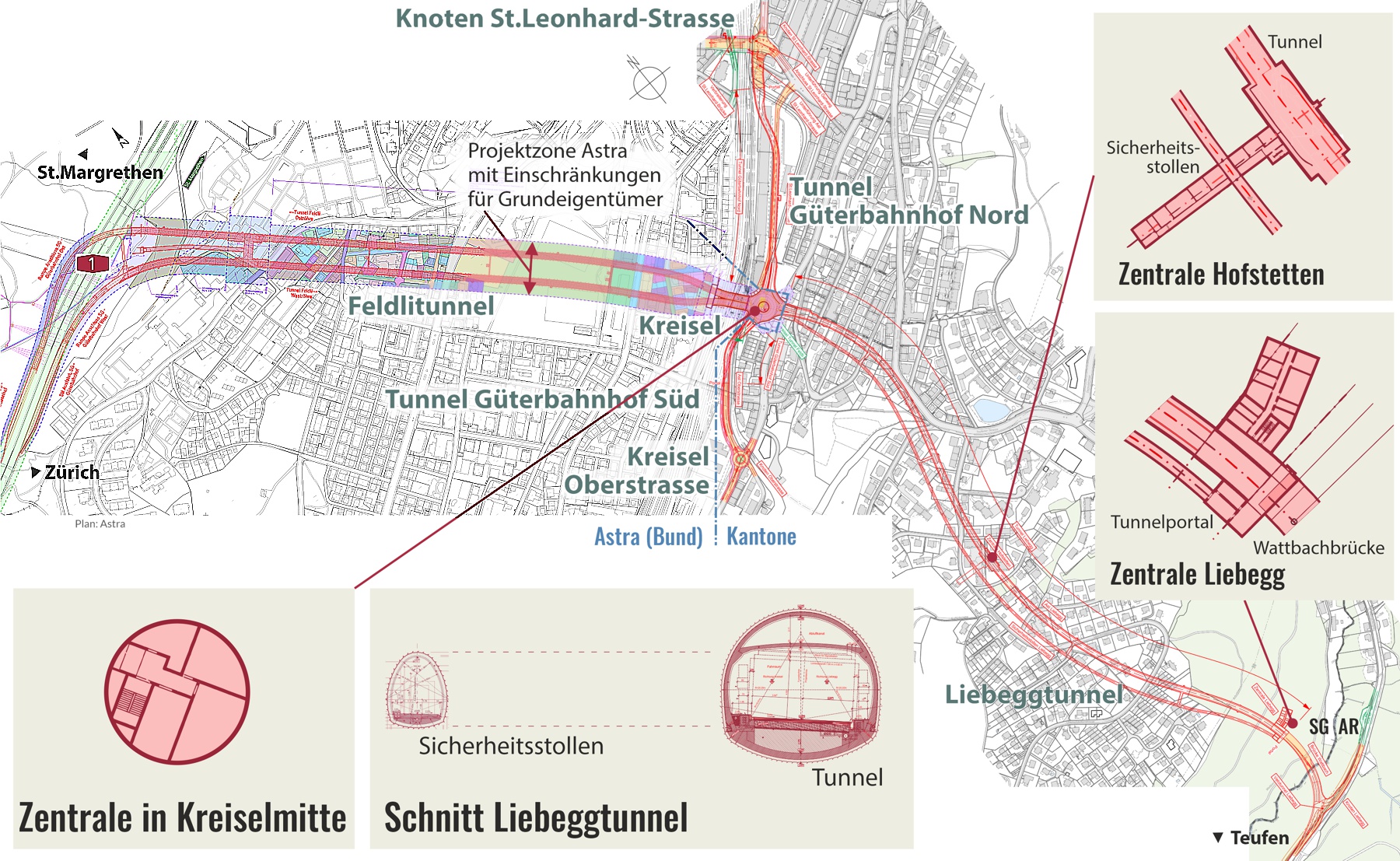 teilspange plan tunnels